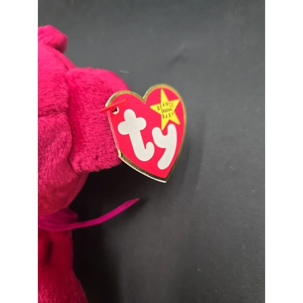 Ty Beanie Babies Bear Lot Blackie Groovy Magenta Heart 3pc Plush Set‎ Vintage